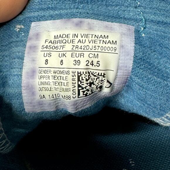 Converse CT Ox Woven Stripe Canvas Womens 8 Low Top Stripe Boho Blue White Red - Picture 11 of 11